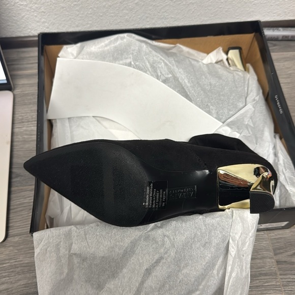 ALFANI Womens Black Heel Stretch Bambey Pointed Toe Sculpted Heel Booties - Picture 3 of 4